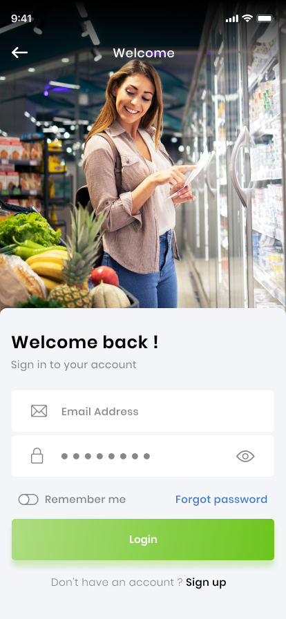 KLIN CART App Screen