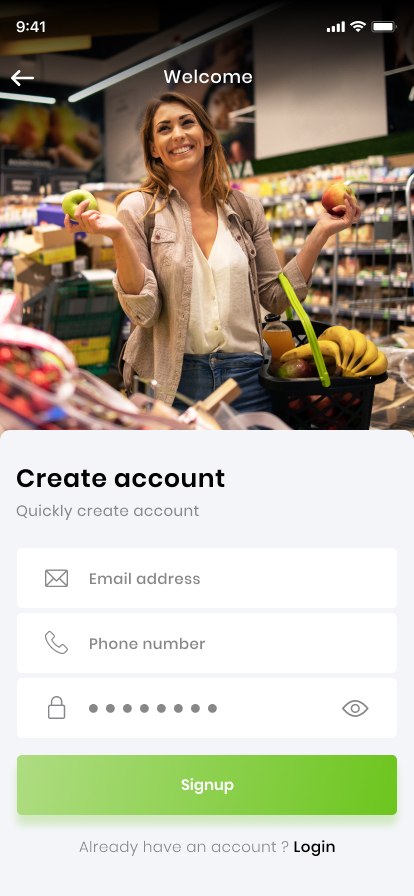 KLIN CART App Screen